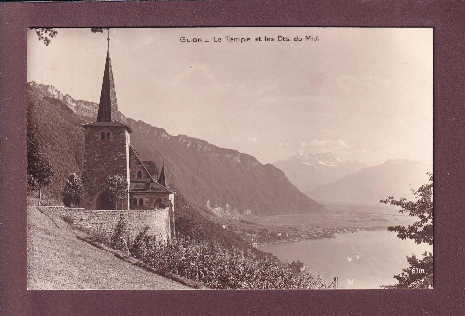 Cartoline postali: GLION - Temple - Dents du Midi – Usato da Pully venduto da nicecards