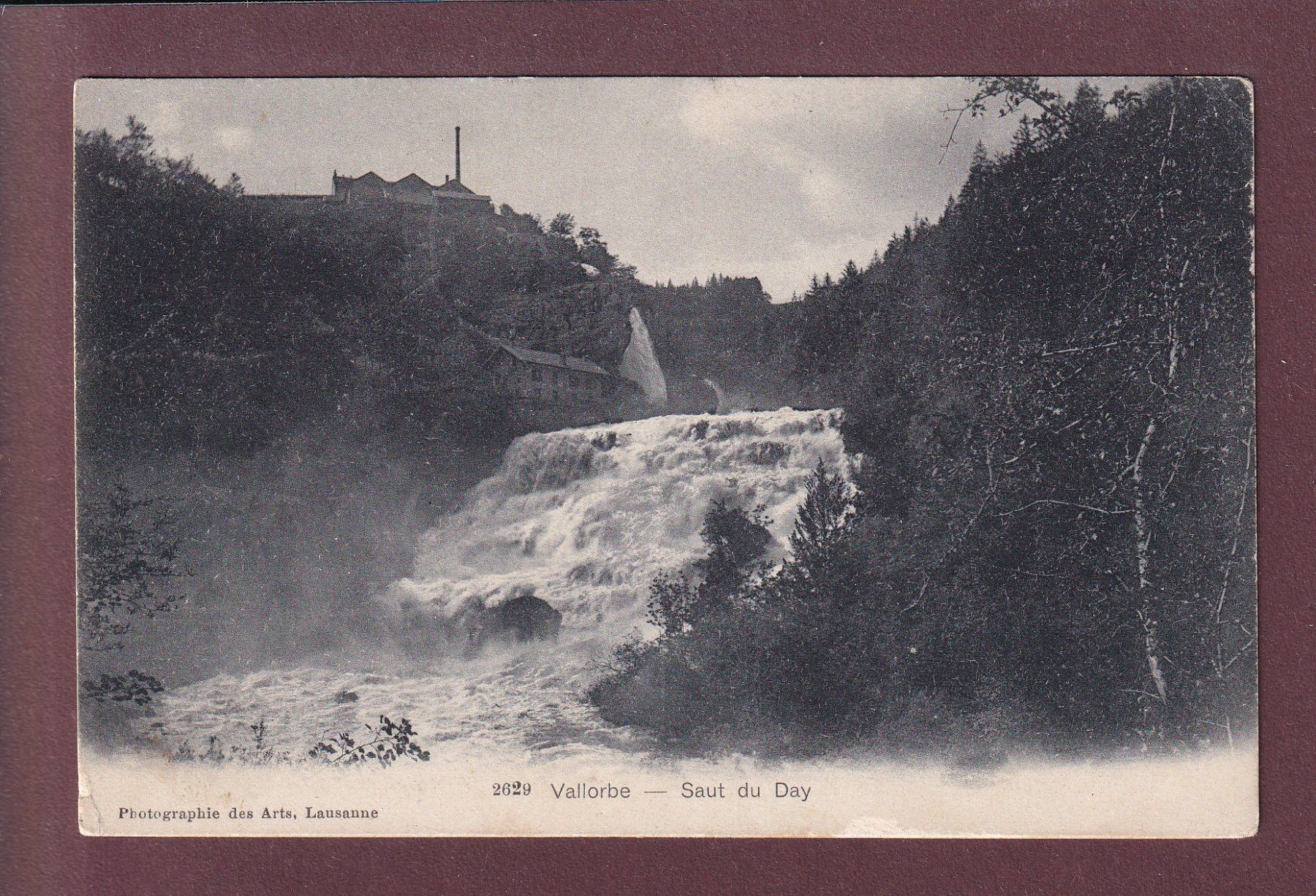 Cartoline postali: VALLORBE - Saut du Day - 1909 – Usato da Pully venduto da nicecards