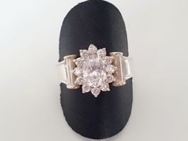 Vintage Silber Ring 925 mit Zirkonia Gr 19,6 mm
