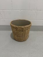 Blumentopf Korbflechtung Naturmaterial Beige mittelgross ...