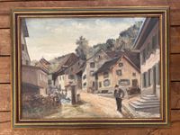 Ölbild Dorfpartie Reigoldswil Hans Weber