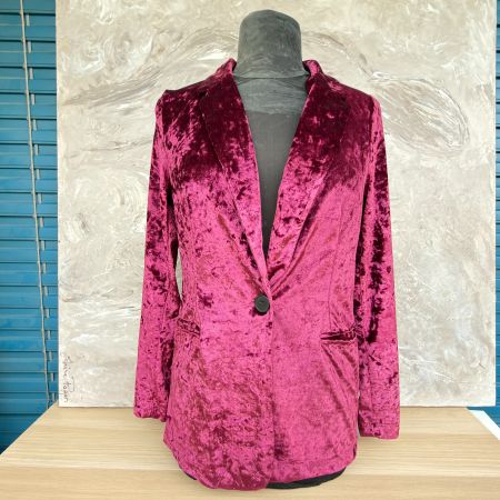 Blazer en velours bordeaux