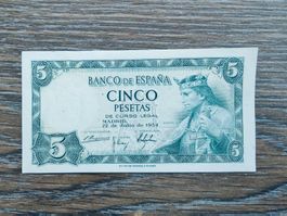 Spanien 5 Pesetas 1954 !!!!!
