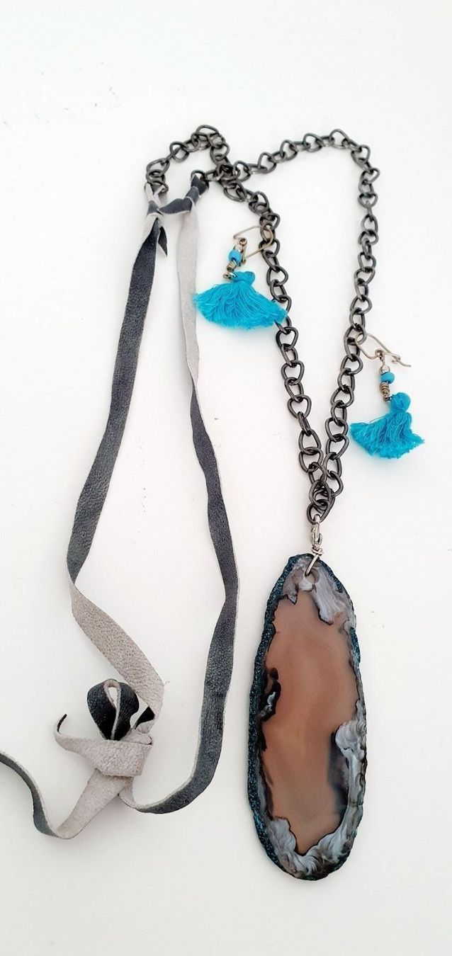 Catenine: Kette mit Echtstein Handarbeit – Nuovo (secondo la descrizione) da Stansstad venduto da InStyle8 1