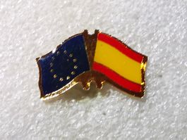 Ansteckpin 71: Flaggen EU & Spanien