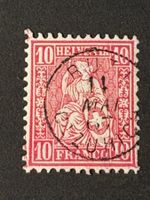 Sitzende Helvetia 10 Rp. 1867, Fingerhutstempel Rüti Ct. ZH