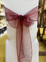 50 Stuhlschleifen bordeaux Organza