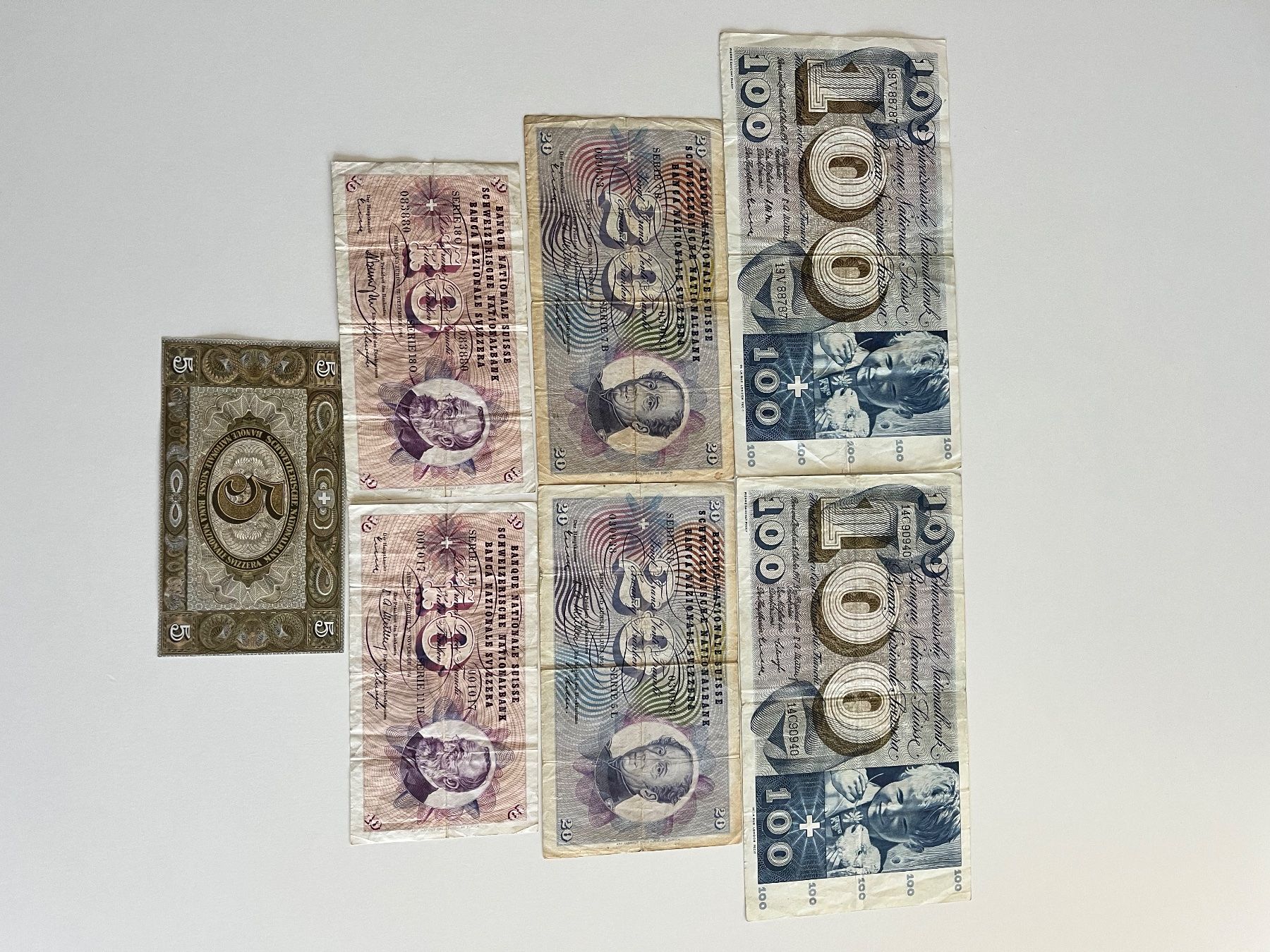 Banknoten: Set von 7 Schweizer Banknoten – Gebraucht aus Bonstetten von Dargslan