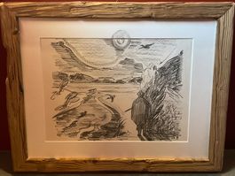 TURO PEDRETTI LITHOGRAPHIE GERAHMT ORIGINAL