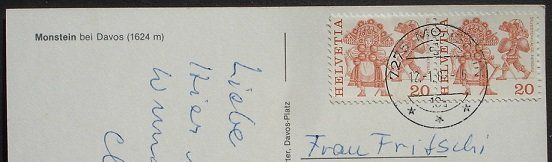 Cartoline postali: DAVOS Monstein – Usato da Jona venduto da philajona 1