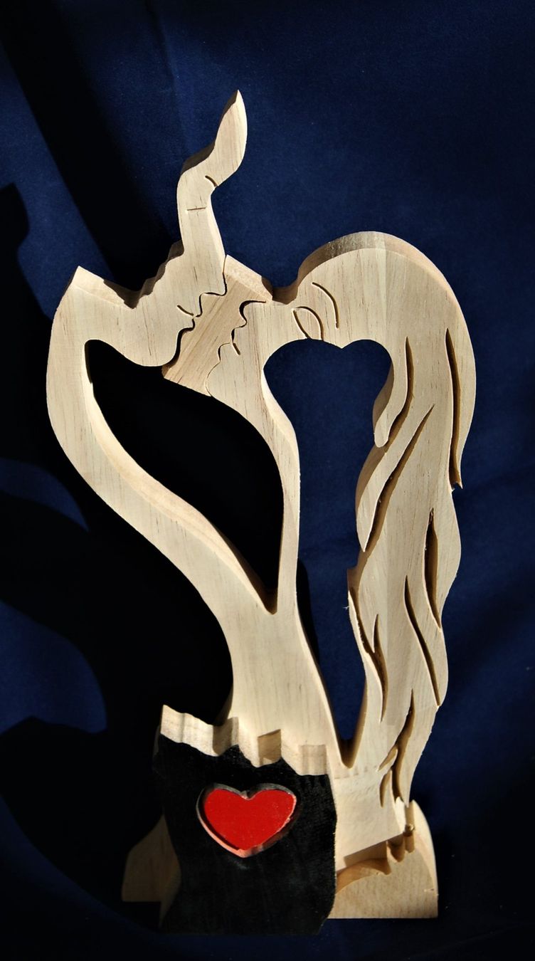 Sculptures & Statues: HOLZ-HERZ-DESKTOP-SKULPTUR – Neuf avec emballage d'origine à Stadel par Wald100