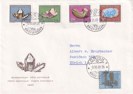 Pro Patria Satz 1960 auf offiziellem Brief Zürich 5.VI.60