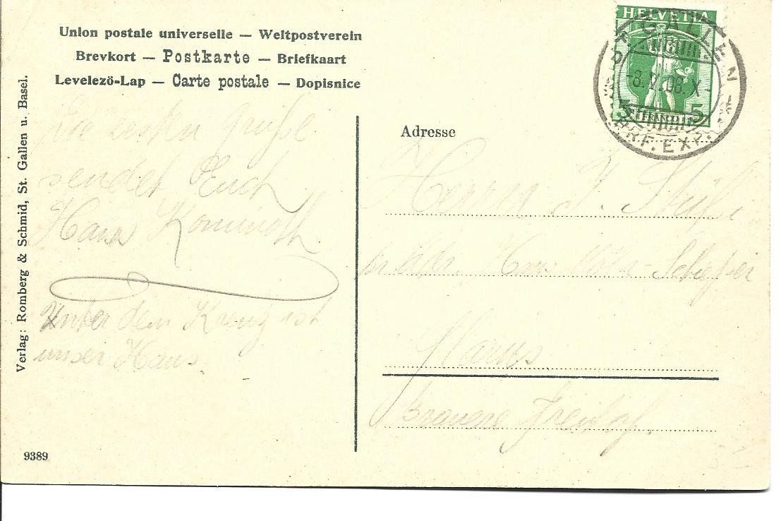 Cartoline postali: AK  St.Gallen West – Usato da Appenzell venduto da mai25 1