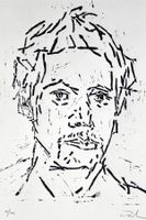 EXPRESSIVER HOLZSCHNEIDER (EU 20. Jh.) Portrait, um 1990