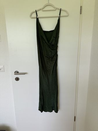 Olive Green Satin Slip Dress in S