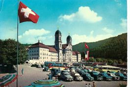 EINSIEDELN Kloster, mit Parkplatz 1964, Autos, Reisecars