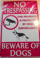 Warnschild Videoüberwachung, Hunde - Sicherheit pur!