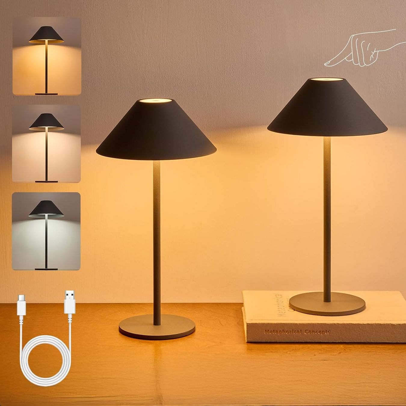 Lampade: 2x LED Tischlampe kabellos Akku – Nuovo e nell'imballaggio originale da Nuglar venduto da SaleRitter 2