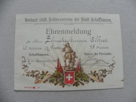 Karte Schützenfest Schaffhausen SH 1904 Wilhelm Tell  / Sohn