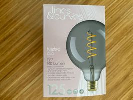 Lines & Curves Twisted Clio LED Lampe E27 4W 140lm Smoke ...