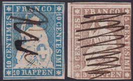 23Aa (23A1) +22Da mit originellen TINTEN-Entwertungen !