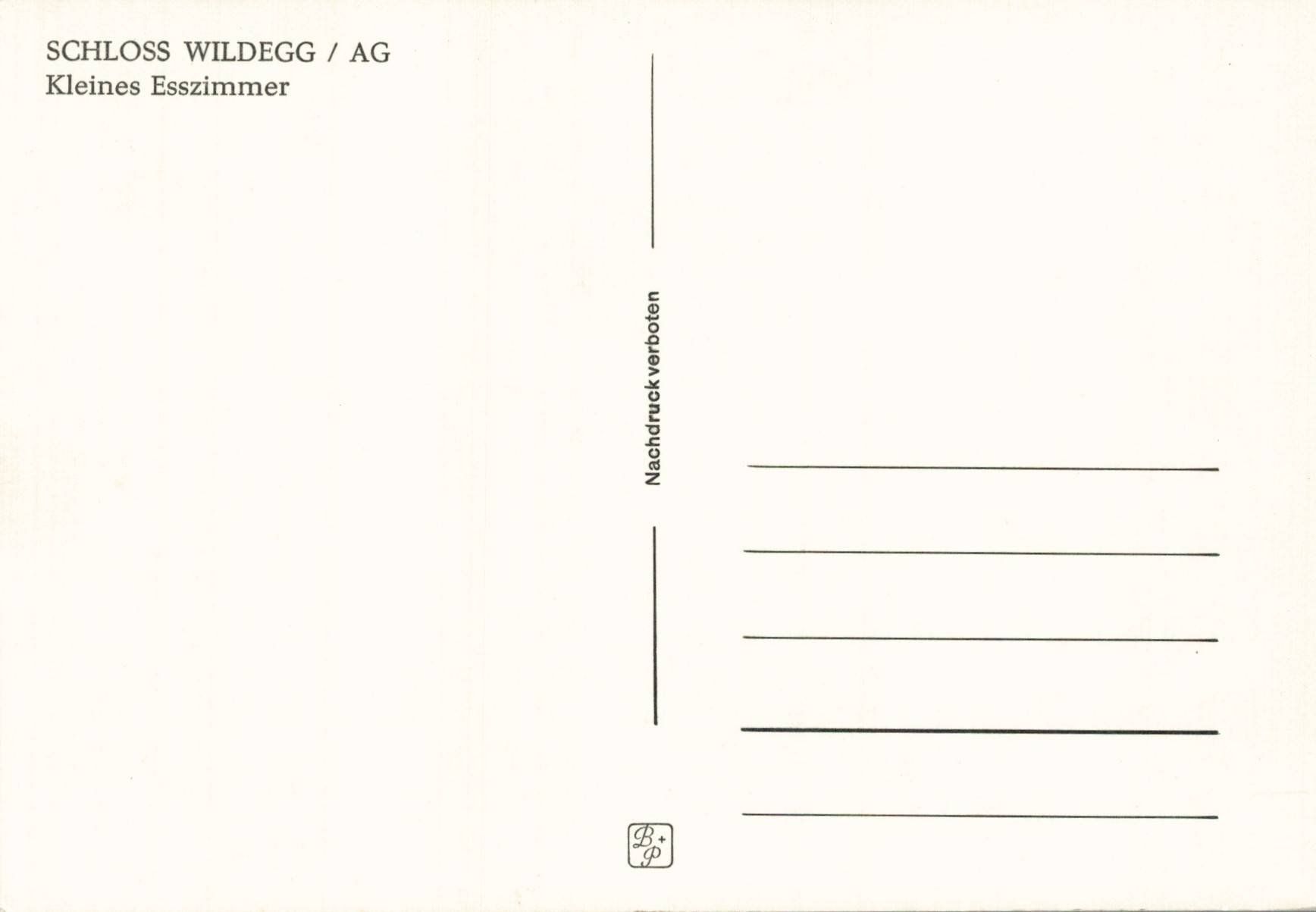 Cartoline postali: Alte Ansichtskarte Schloss Wildegg. Kleines Esszimmer – Usato da Luzern venduto da Kartenansicht 1