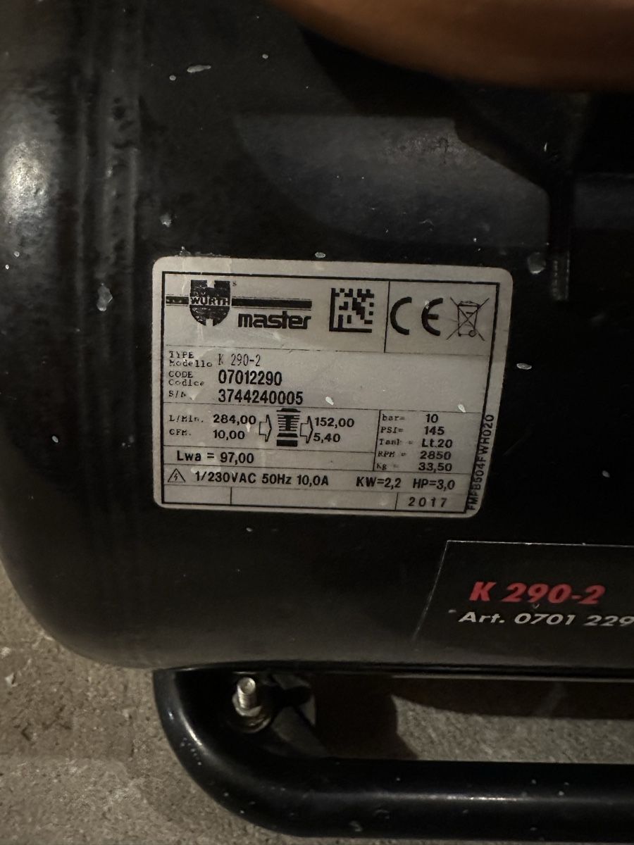 Würth Kompressoren: Würth Master Kompressor K 290-2  – Gebraucht aus St. Gallen von 987JDBA 5