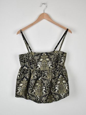 & Other Stories Top, elegant, schwarz/gold Gr.34, neuwertig