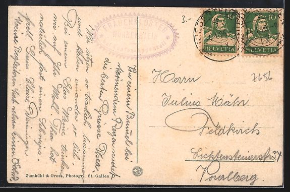 Cartoline postali: Schlatt-Haslen, Blick auf das Kloster Wo – Usato da Berlin venduto da bartko-reher 1