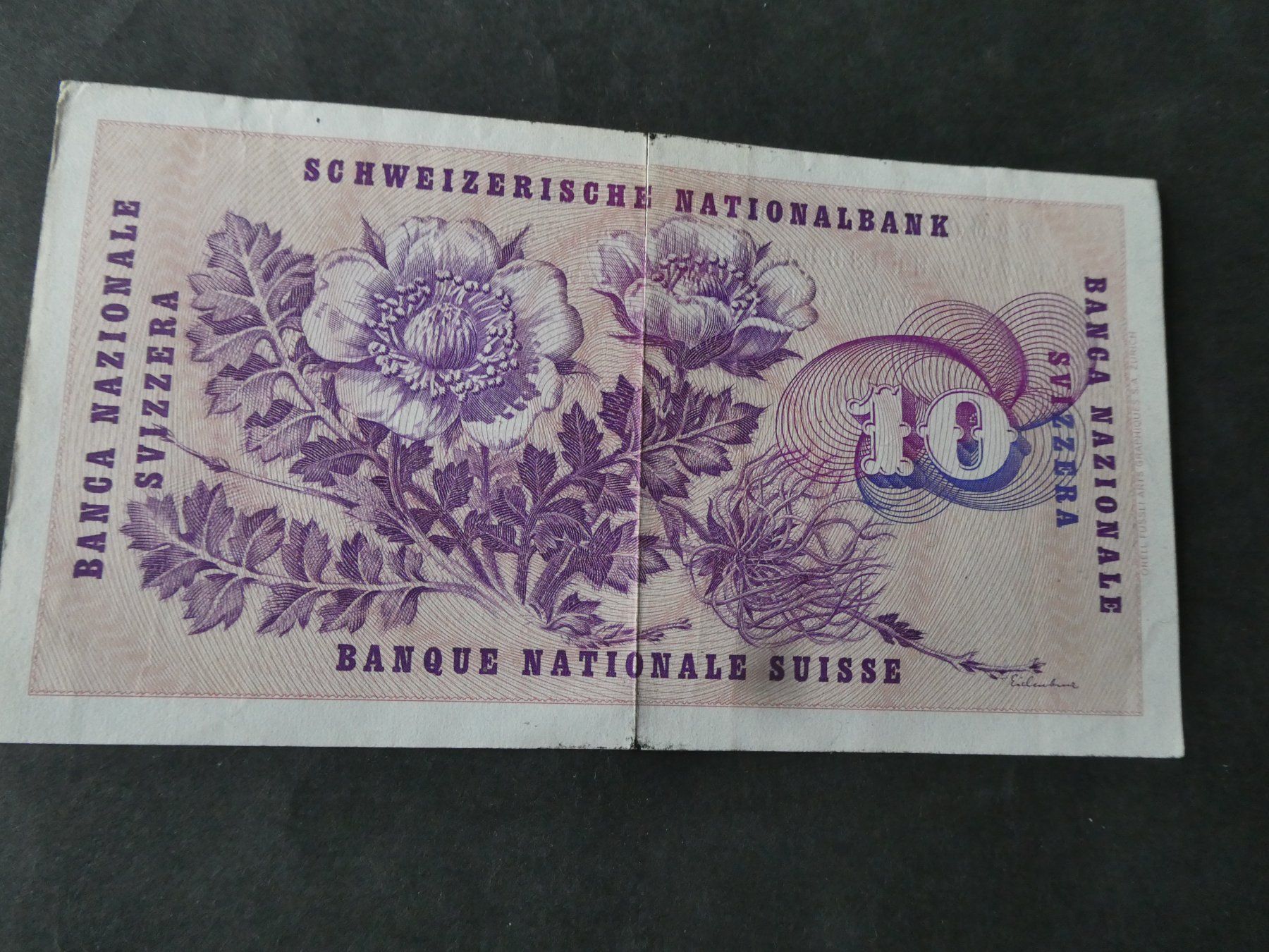 Banconote: Schweiz 1977, 10 Franken – Usato da Hinterforst venduto da Rohusri 1