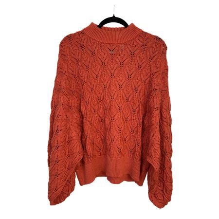 [New] Orange MR MITTENS Openwork Knit Sweater (Size XS/S)