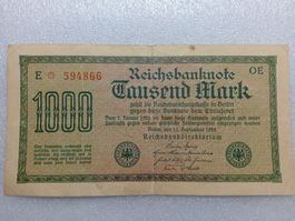 1000 Mark Reichsbanknote, Berlin Dezember 1922