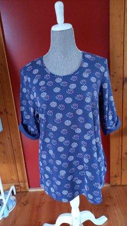 Olsen Damen Shirt blau Grösse 46 mit Muster neu