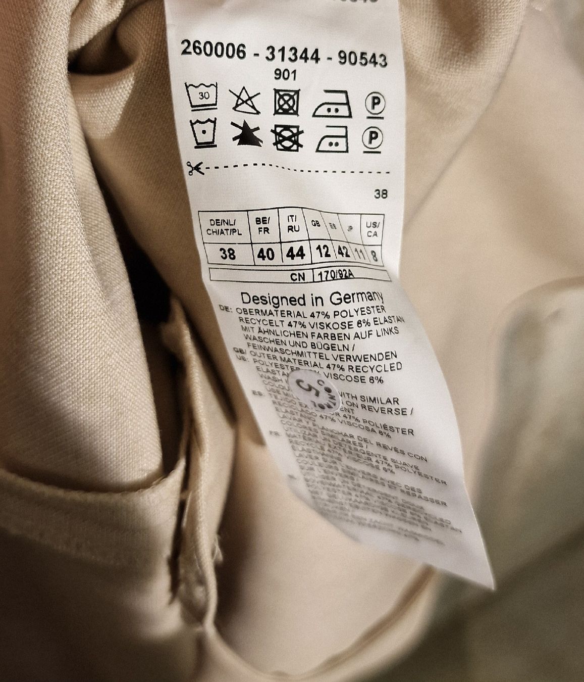 Gerry Weber Camicette: Gerry Weber Bluse, beige Leinenoptik, Grösse 38, Sommer – Usato da Affeltrangen venduto da Szafaoli 4