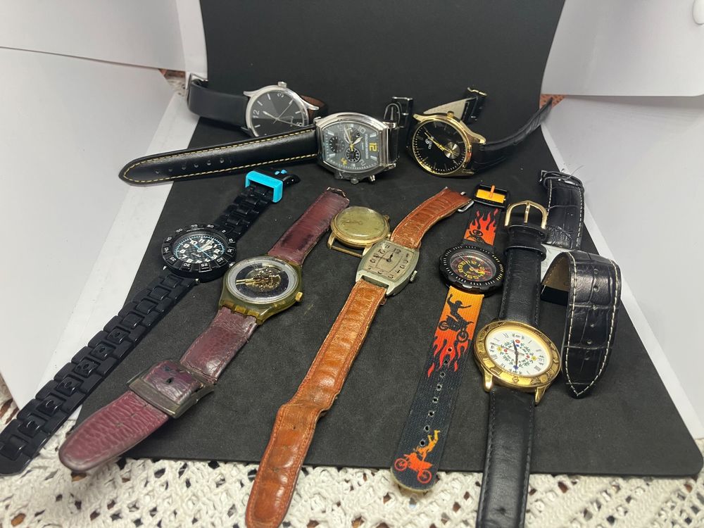 Montre à Quartz Analogique Homme/femme JewelryWe - Bracelet Cuir Tressé Motif Tête De Mort Steampunk, Noir/doré