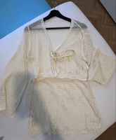 Häkel-Set Damen Strickjacke und Rock Creme Grösse L