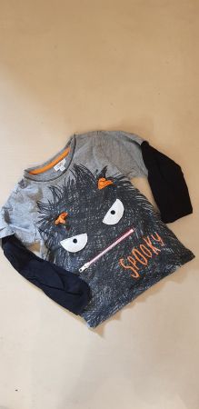 Langarmshirt OVS Kinder grau schwarz Gr. 116