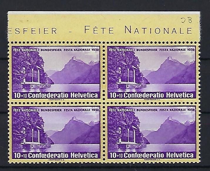 Alle Briefmarken: Pro Patria Viererblocks 1938 postfrisch 14728 – Gebraucht aus Lunden von Animus999