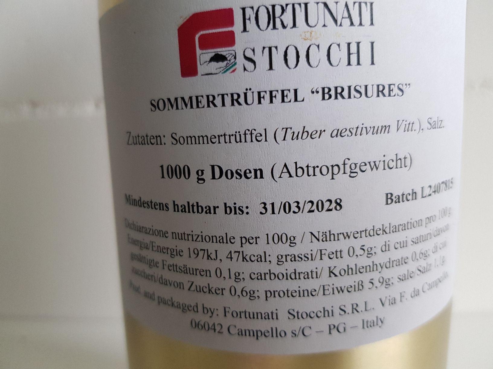 Cibi & Specialità: Trüffel "Brisures" Sommertrüffel 1000gr. Dose – Nuovo e nell'imballaggio originale da Zürich venduto da Sommertraum 8