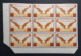 Flugpost F14 im postfrischen 9er Block