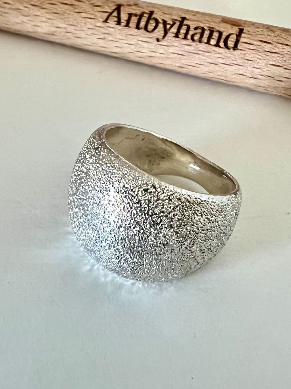 Anelli: Massiver 925 Silber Designer Ring Eisstruktur G54 – Usato da Ruswil venduto da artbyhand 9