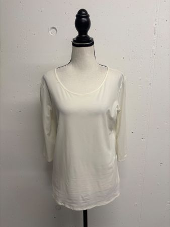 Marc Cain Shirt weiss Rundhalsausschnitt 44 Basic 3/4 Ärmel