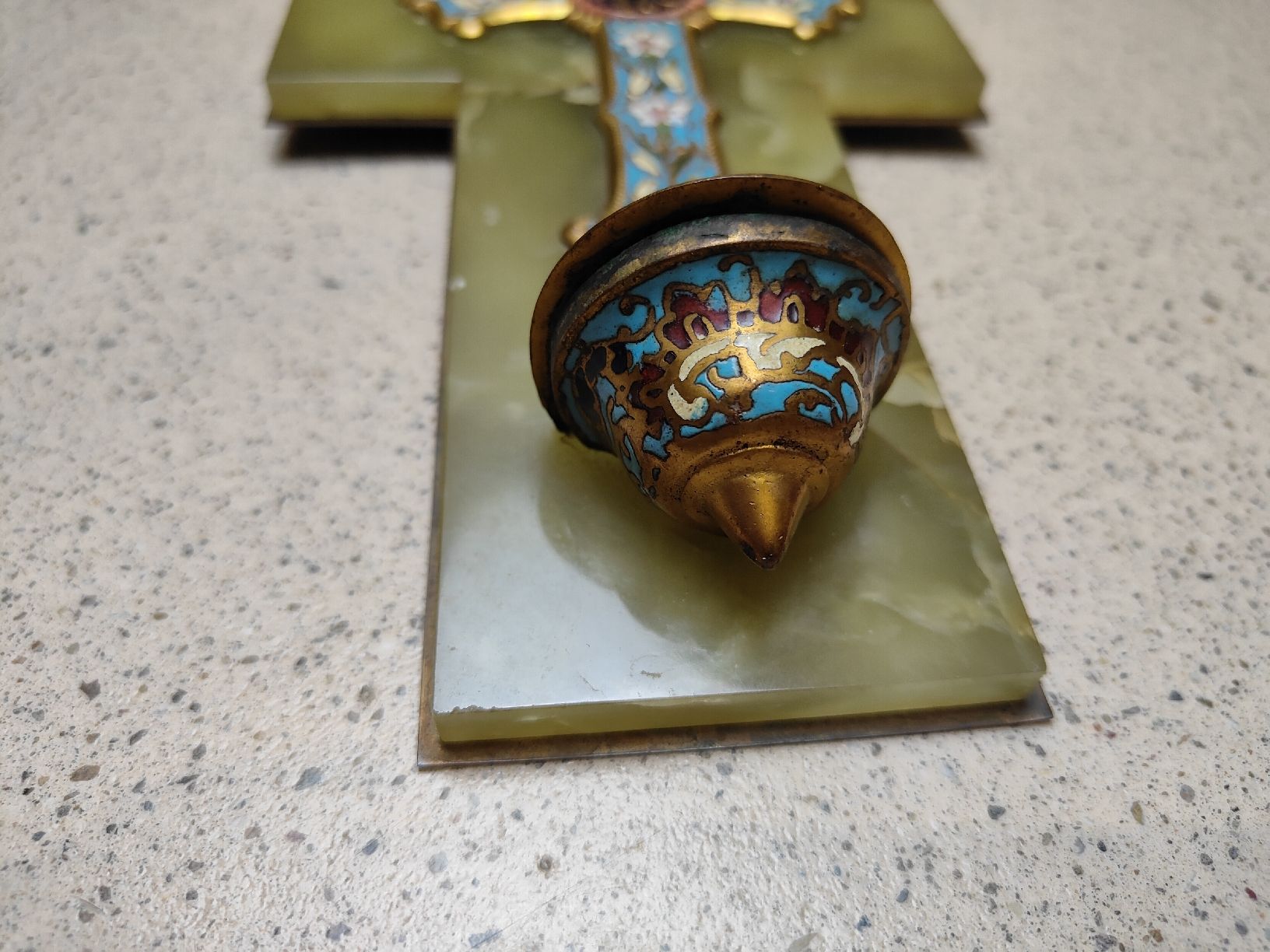 Statuette: Cloisonné Email Weihnachtsbeckenkreuz – Usato da Zürich venduto da mobilix 3