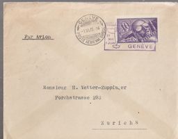 Luftpostbrief 1925 Meeting Genève mit F7