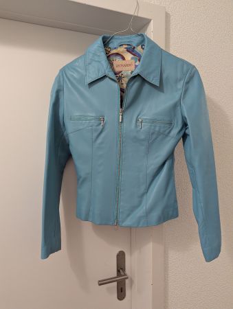 LEONARDO Lederjacke Blau/Türkis (EUR 36)