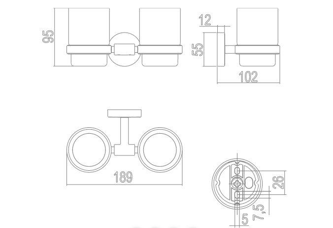 Bicchieri: Badezimmer Glashalter Milchglas – Nuovo (secondo la descrizione) da Richterswil venduto da quentin.t 8