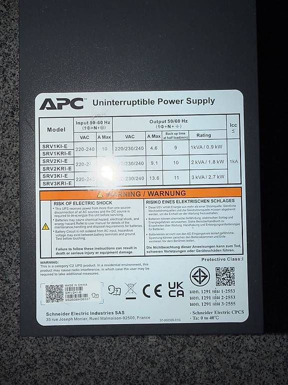 Componenti elettronici: APC USV 1800W/2000VA Online – Usato da Hitzkirch venduto da Milosz224 1