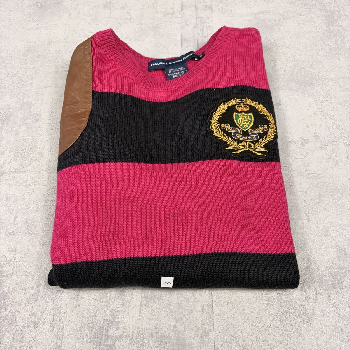 Ralph Lauren Maglioni & Felpe: Pull Ralph Lauren Sport rayé rose et noir - Taille M – Nuovo (secondo la descrizione) da Neuchâtel venduto da aliceguins 9