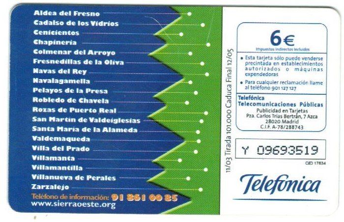 Cartes de téléphone: Telefonkarte Spanien Telecentro – D'occasion à Zürich par tol_b7c7 1