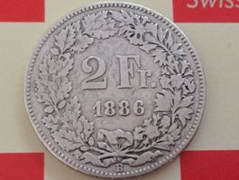 2 Franken 1886 -ss, nur 1,0 Mio!